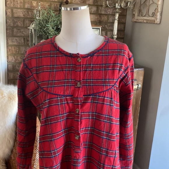LEE VALLEY OF IRELAND RED PLAID NIGHTGOWN MEDIUM - Picture 4 of 9